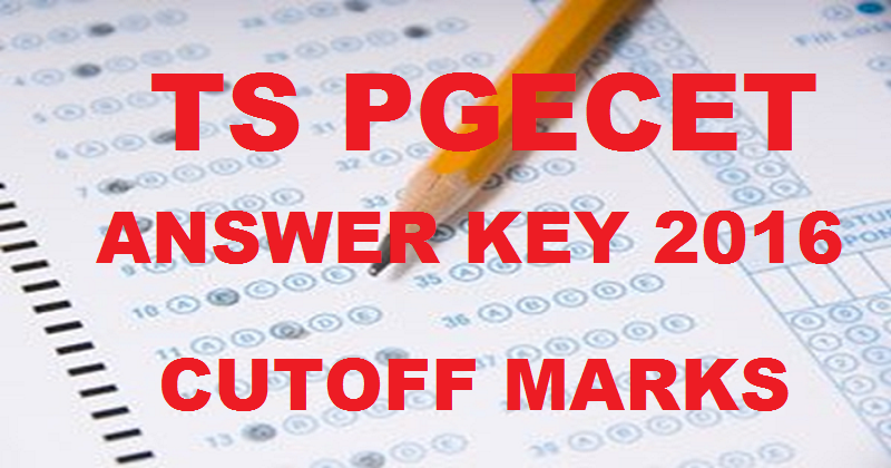 TS PGECET Answer Key 2016 With Question Paper Booklet & Cutoff Marks @ tspgecet.org