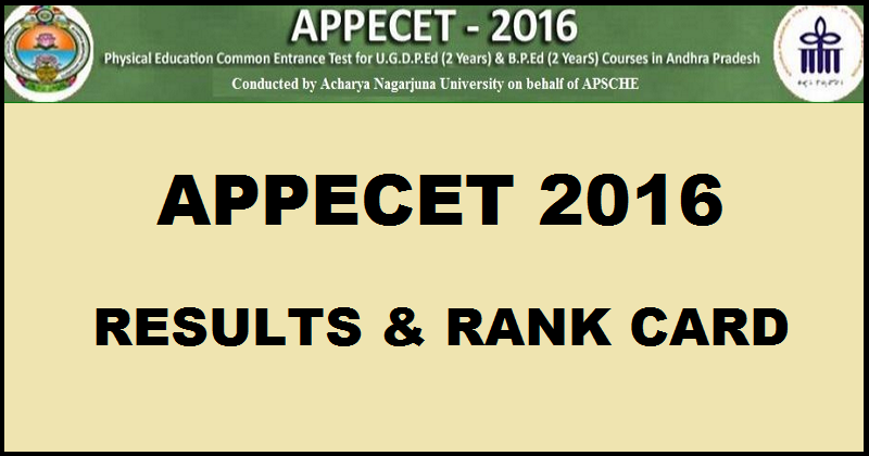 AP PECET Results 2016 Rank Card Declared @ www.appecet.org.in