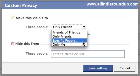 Privacy policy settings