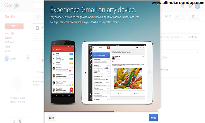 gmail acount welcome notification