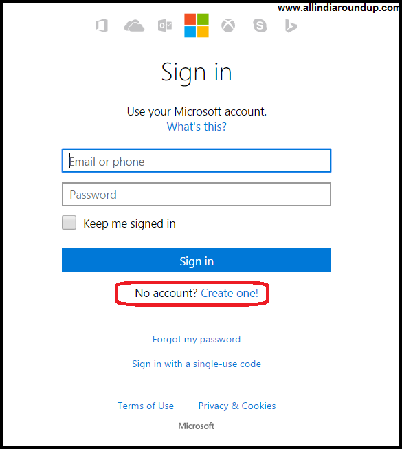 hotmail log in page