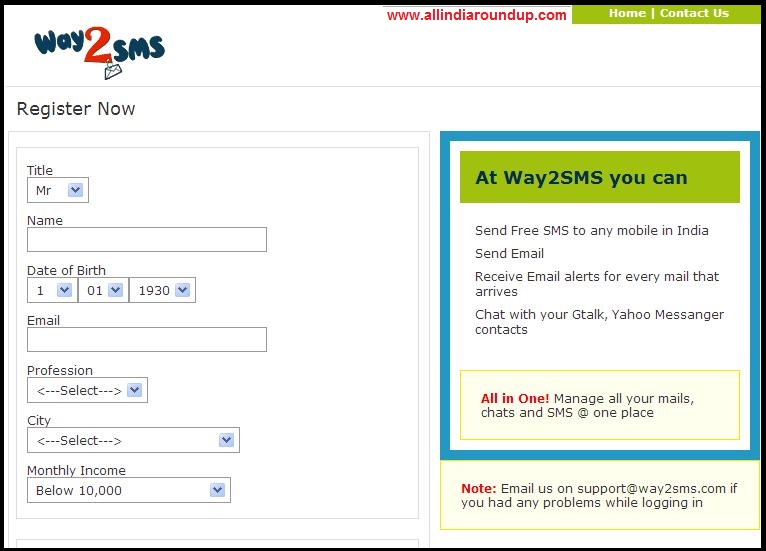Register-Way2Sms