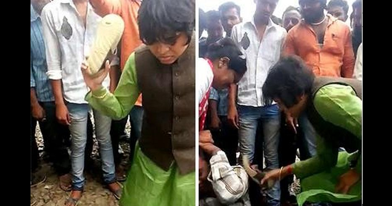 Woman Rights Activist Trupti Desai Thrashes A Man With Her Slippers