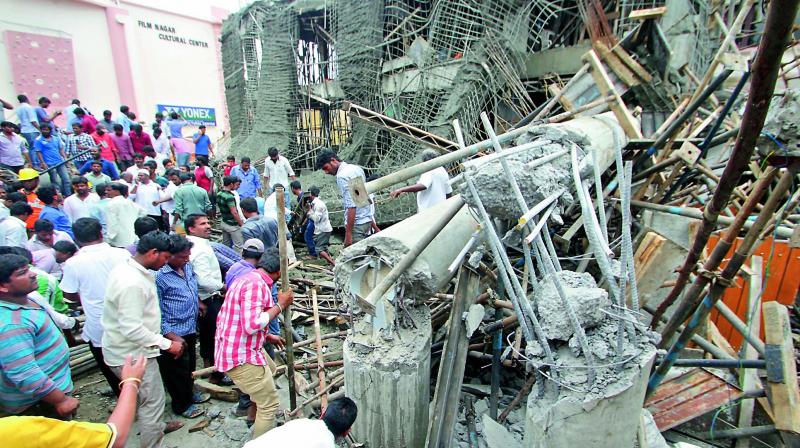 Hyderabad: Two Workers Died As Slab Of Under Construction Building ...