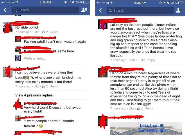 facebook comments on emirates crash