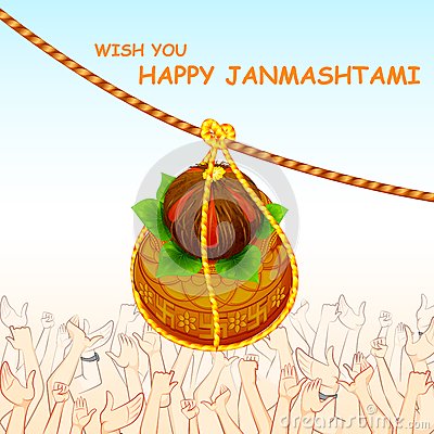 happy-janmashtami-illustration-hanging-dahi-handi-32903130