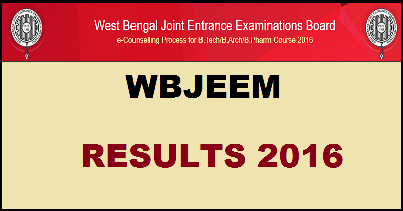 WBJEEM Medical Entrance Results 2016 Rank Card To Be Declared @ wbjeeb.nic.in