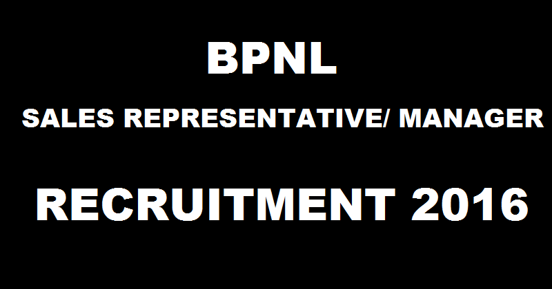 BPNL Recruitment 2016 For Sales Representative/ Manager Posts| Download Application Form @ bharatiyapashupalan.com