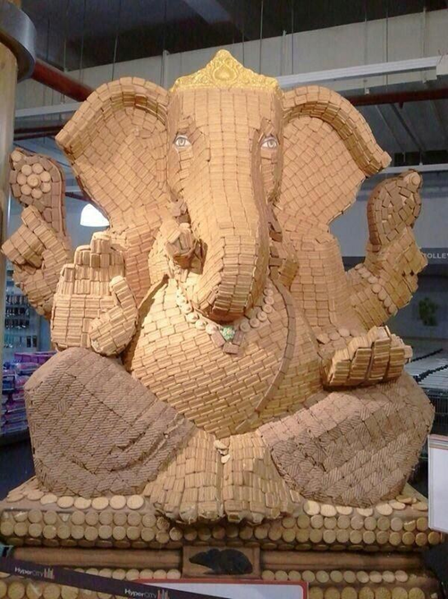 Ganesh Made of Biscuts