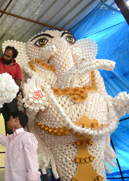 Ganesh Made Of Paper Cups