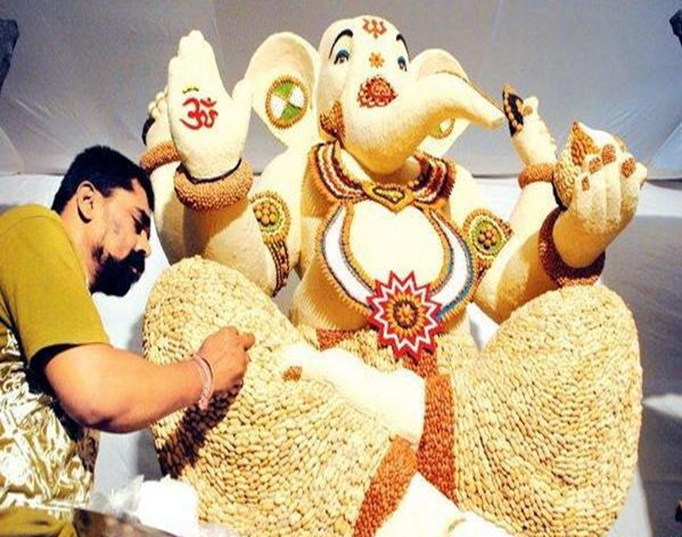 Ganesh Made of dry fruits