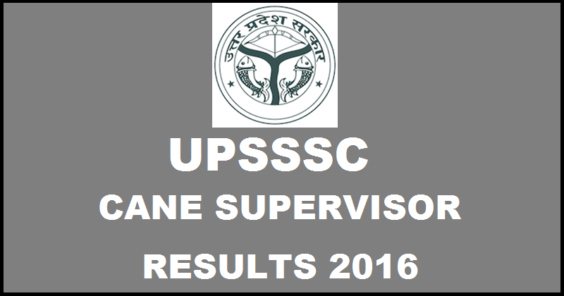 UPSSSC Cane Supervisor Results 2016 Declared @ upsssc.gov.in| UP Gana Paryavekshak Result