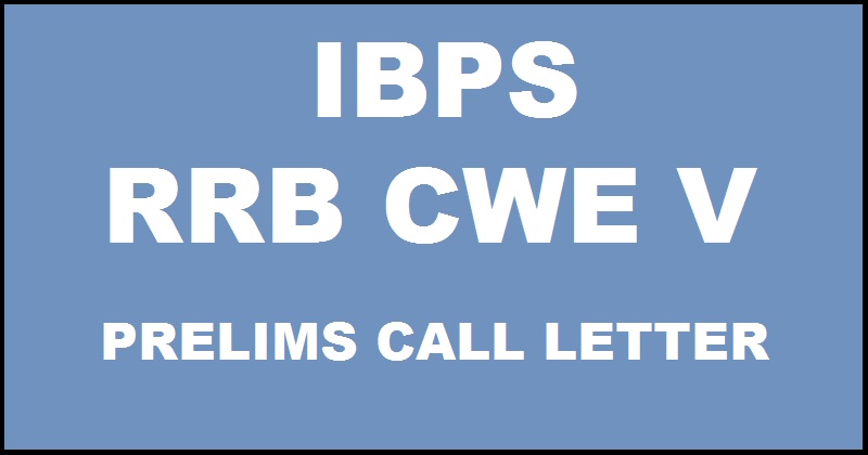 IBPS RRB V Prelims Call Letter 2016 Download Officer Scale-I Pre-Exam Admit Card @ www.ibps.in