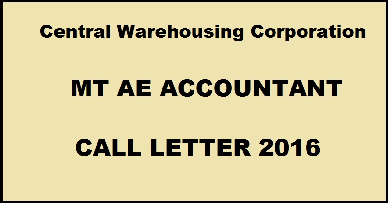 CWC Admit Card 2016 Call Letter For MT AE Accountant Posts Download @ cewacor.nic.in