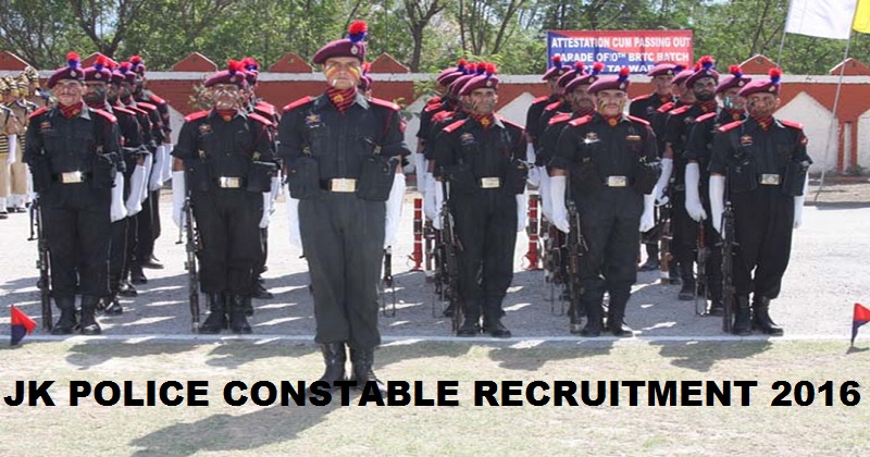 JK Police Constable Recruitment Notification 2016 Apply Online @ jkpolice.gov.in