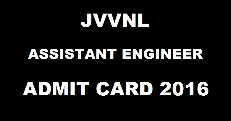 JVVNL AE Admit Card 2016 For Assistant Engineer Download @ www.jaipurdiscom.in