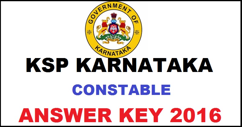 KSP Karnataka Police Constable Answer Key 2016 Cutoff Marks For 20th Nov Exam