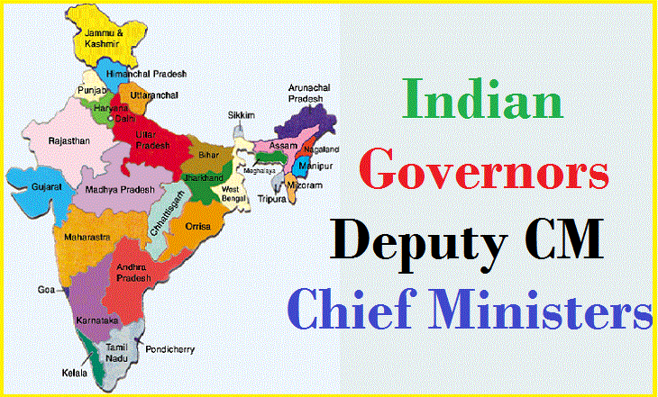 Latest List of CMs and Governors in India