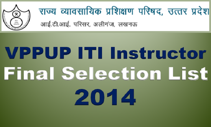 VPPUP ITI Instructor Interview Final Selection List 2014-15