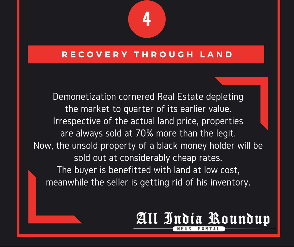 Purchase land and recover - demonetized cash jugaads