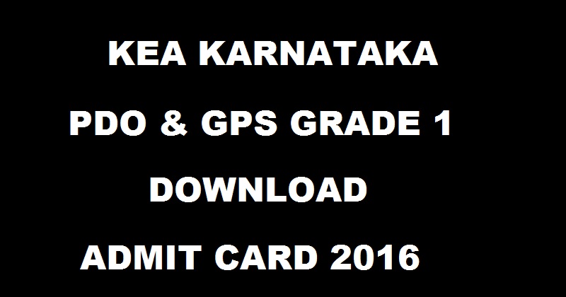 Karnataka PDO & Grama Panchayath Secretary Grade-1 Admit Card 2016