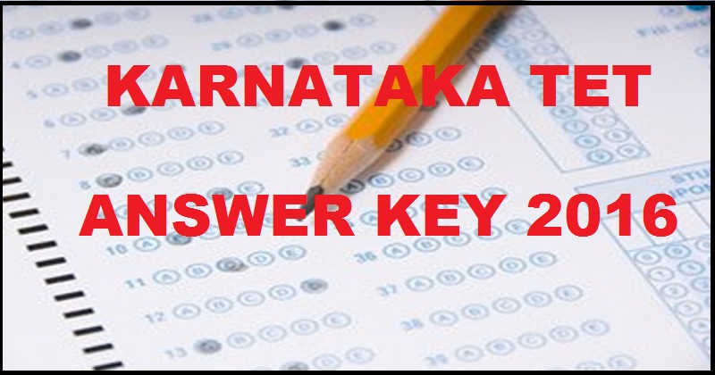 Karnataka TET Answer Key 2016 Cutoff Marks For Paper 1 2 Jan 15th Exam