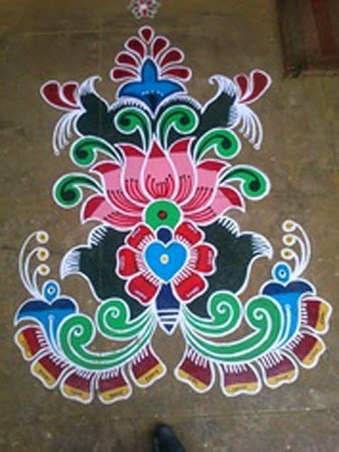 Happy Makar Sankranthi New Rangoli Designs, Images Pics 2017