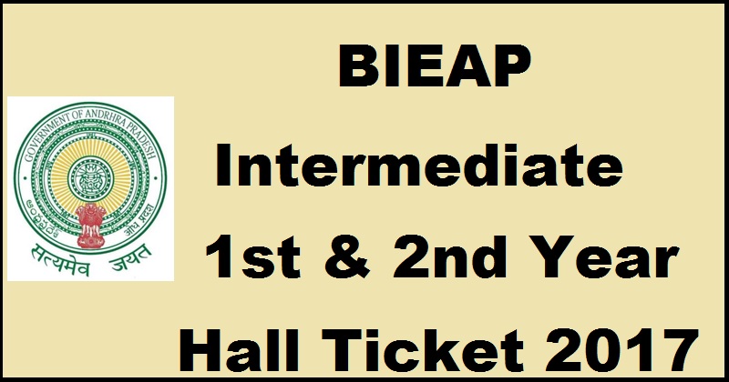 AP Inter Hall Tickets 2017| BIEAP Intermediate 1st Year & 2nd Year Hall Ticket @ bse.ap.gov.in Soon