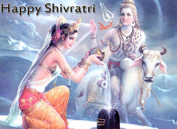 maha shivaratri image of Lord Shiva with Goddess Parvathi 