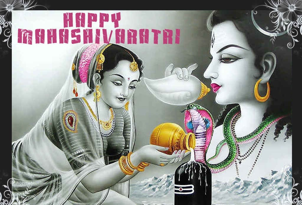 Happy Maha shivaratri image of Goddess Parvati with Lord Shiva