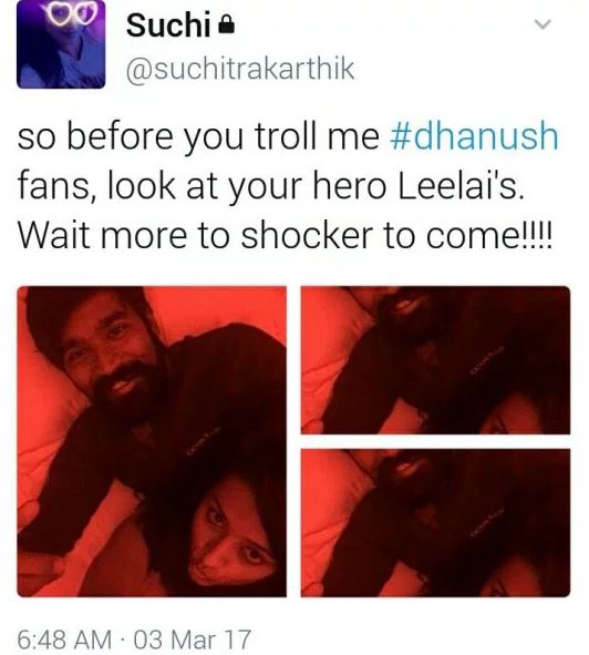 private pics of trisha and dhanush leaked by suchitra