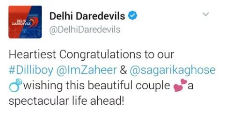 daredevils deleted tweet on zaheer khan