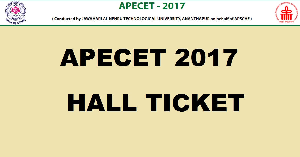 APECET Hall Ticket 2017 Admit Card Released - Download @ sche.ap.gov.in For 3rd May Exam