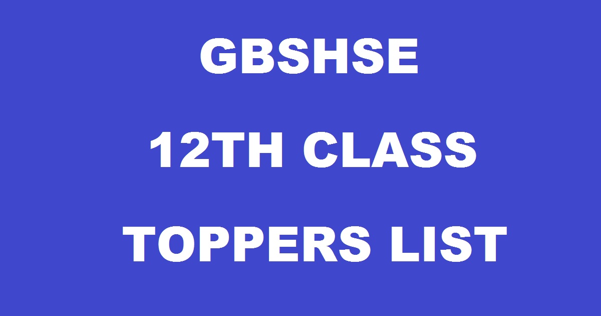 Goa 12th Class HSSC Pass Percentage Analysis Toppers List - GBSHSE 12th Toppers List Results