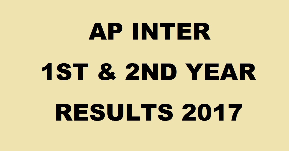 AP Inter 1st & 2nd Year Results 2017 Marks Declared