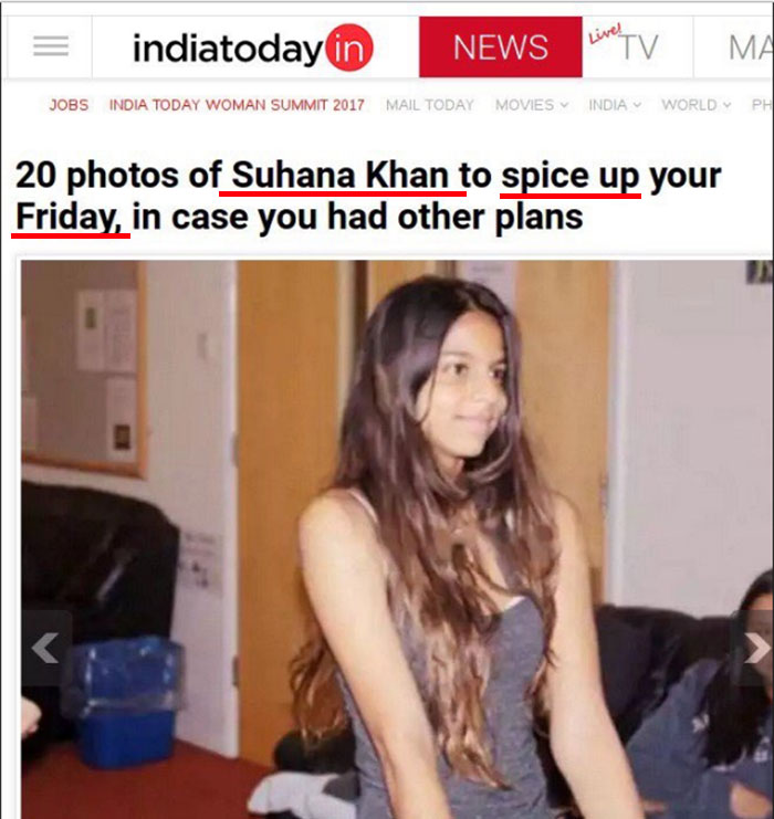 http://allindiaroundup.com/wp-content/uploads/2017/04/popular-magazine-gets-bashed-on-twitter-for-posting-sexist-story-20-pics-of-suhana-to-spice-up-friday-0.jpg