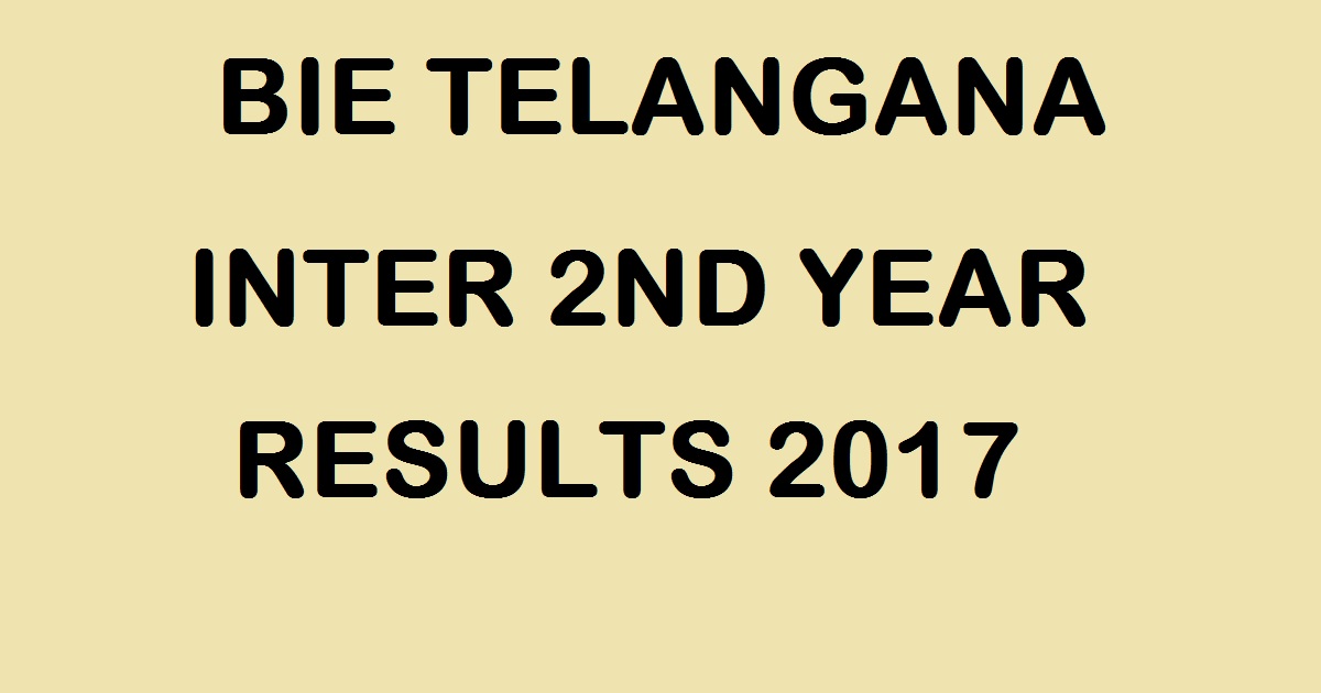 BIE Telangana Inter Results 2017