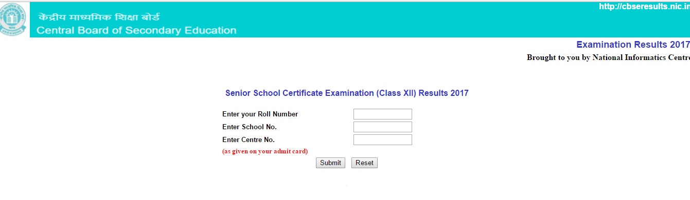 CBSE 12th Results 2017 @ cbse.nic.in Released| cbseresults.nic.in Class 12 Results Marks Here Now