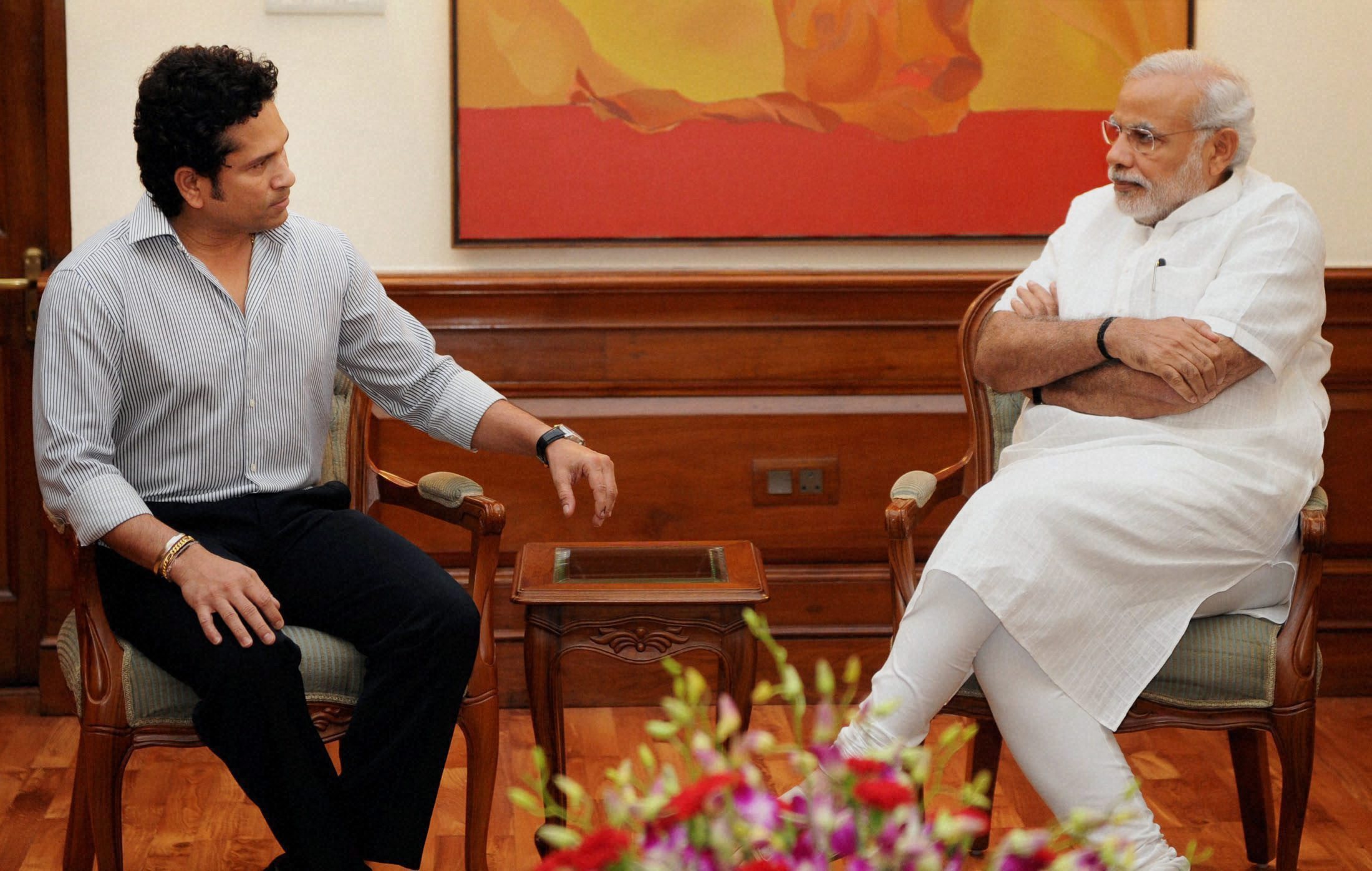 Sachin Tendulkar meets Modi