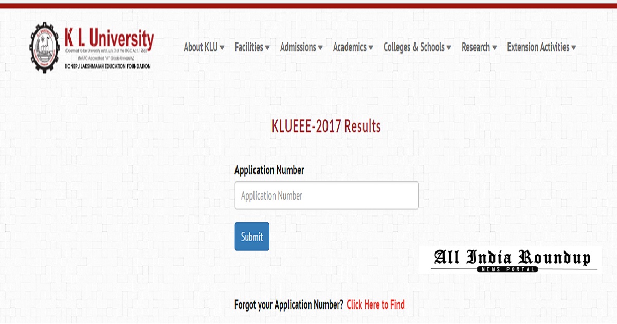 KLUEEE Results 2017 Ranks Declared @ www.kluniversity.in - Download KLU Entrance Exam Rank Card Here