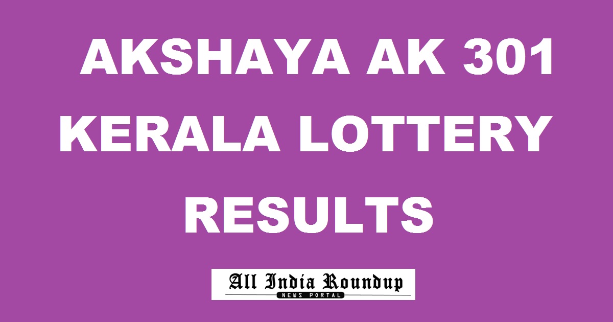 Akshaya AK 301 Lottery Results