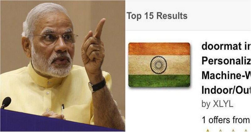 modi reaction to amazon selling doormats with indian flags