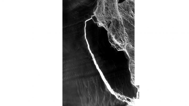 NASA's Thermal Infrared Sensor (TIRS) on Landsat 8 satellite captured a new snap of the 5,800 square kilometre iceberg that split off from the Antarctic Peninsula's Larsen C ice shelf on July 10-12. (Photo: NASA) 