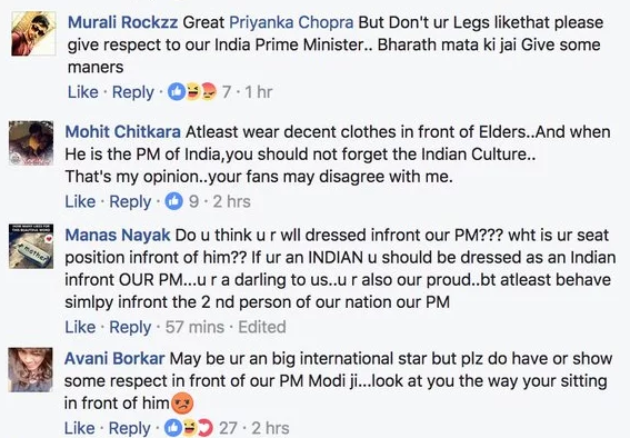social media reactions to priyanka dressing with modi
