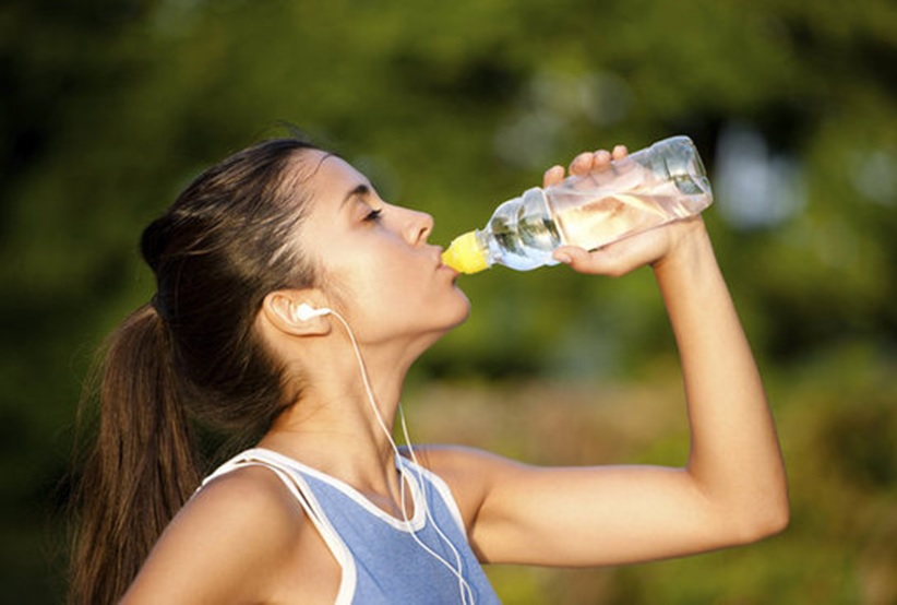 Drinking water during workout