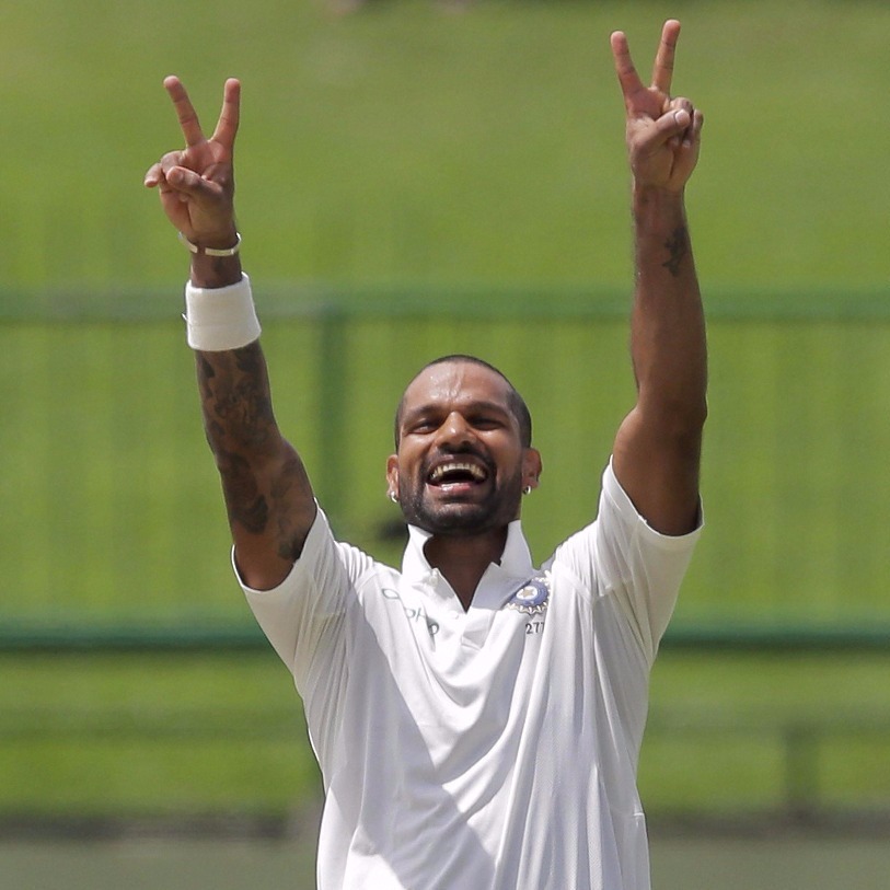 Dhawan V-sign celebration