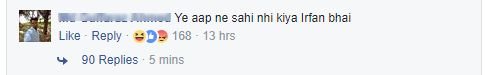 Irfan post comments8