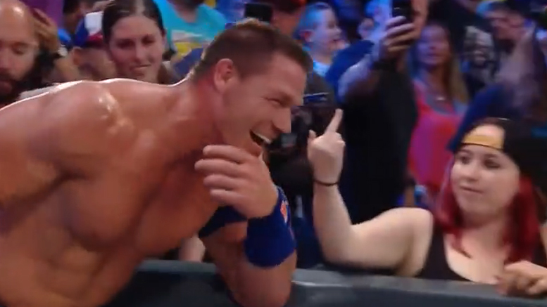 John Cena Reacts to woman who showed middle finger