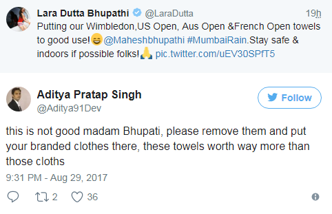 Twitterati reply to lara dutta tweet