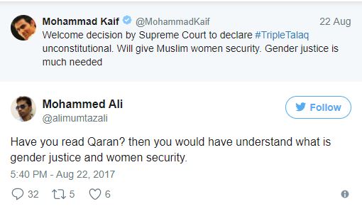 mohammad kaif on triple talaq